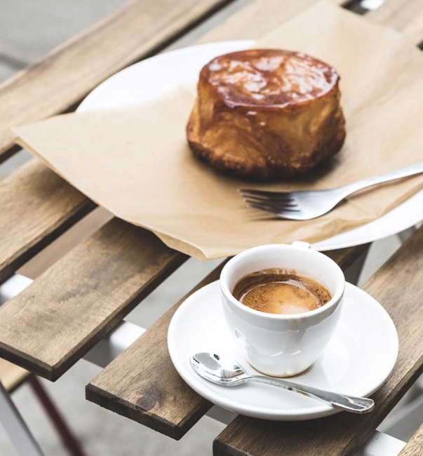 hot coffee and pastries  | Madame Bonte